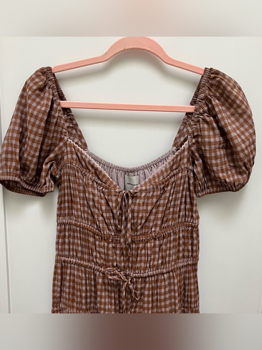 Reformation Rhett Midi Dress in Audrie Check - Size 4 - Picture 7 of 13